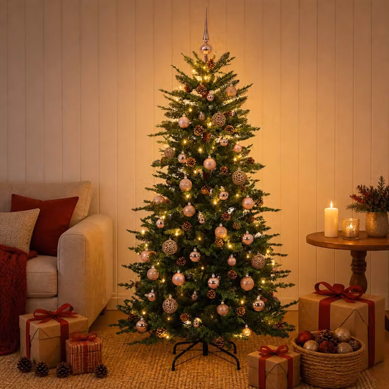 vidaXL Albero di Natale Artificiale con Rami Pieghevoli 150 cm 150 LED