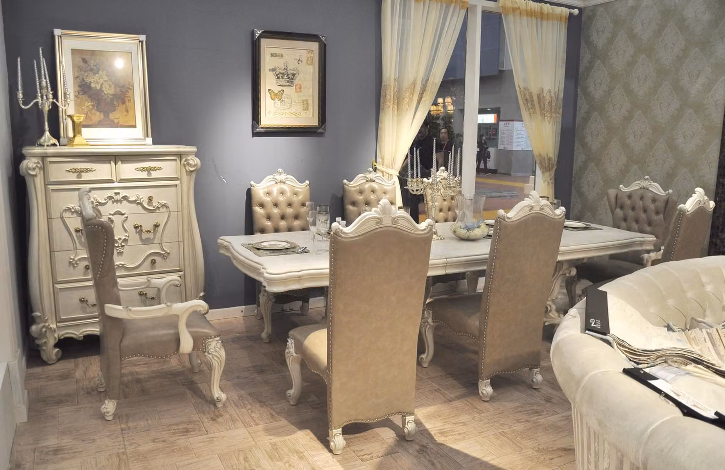 Königlicher Esstisch Tisch Holz Klassische Tische Barock Rokoko Esszimmer Holz