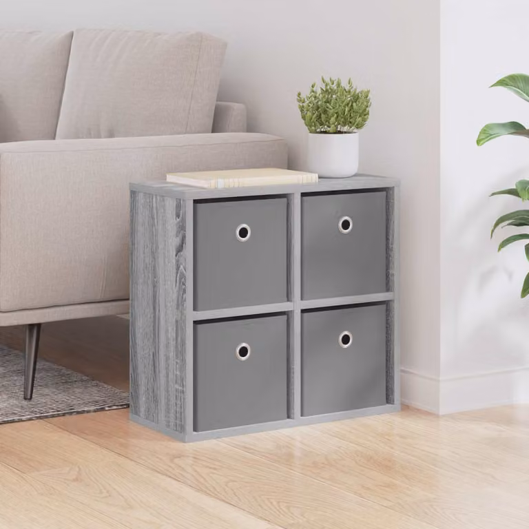 Credenza moderna vidaXL in MDF Grigio Sonoma L: 49,5 cm, P: 22 cm, H: 47 cm