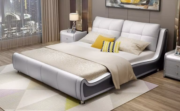 Bett Polster Design Luxus Doppel Hotel Betten Ehe Schlaf Zimmer Leder 180x200cm