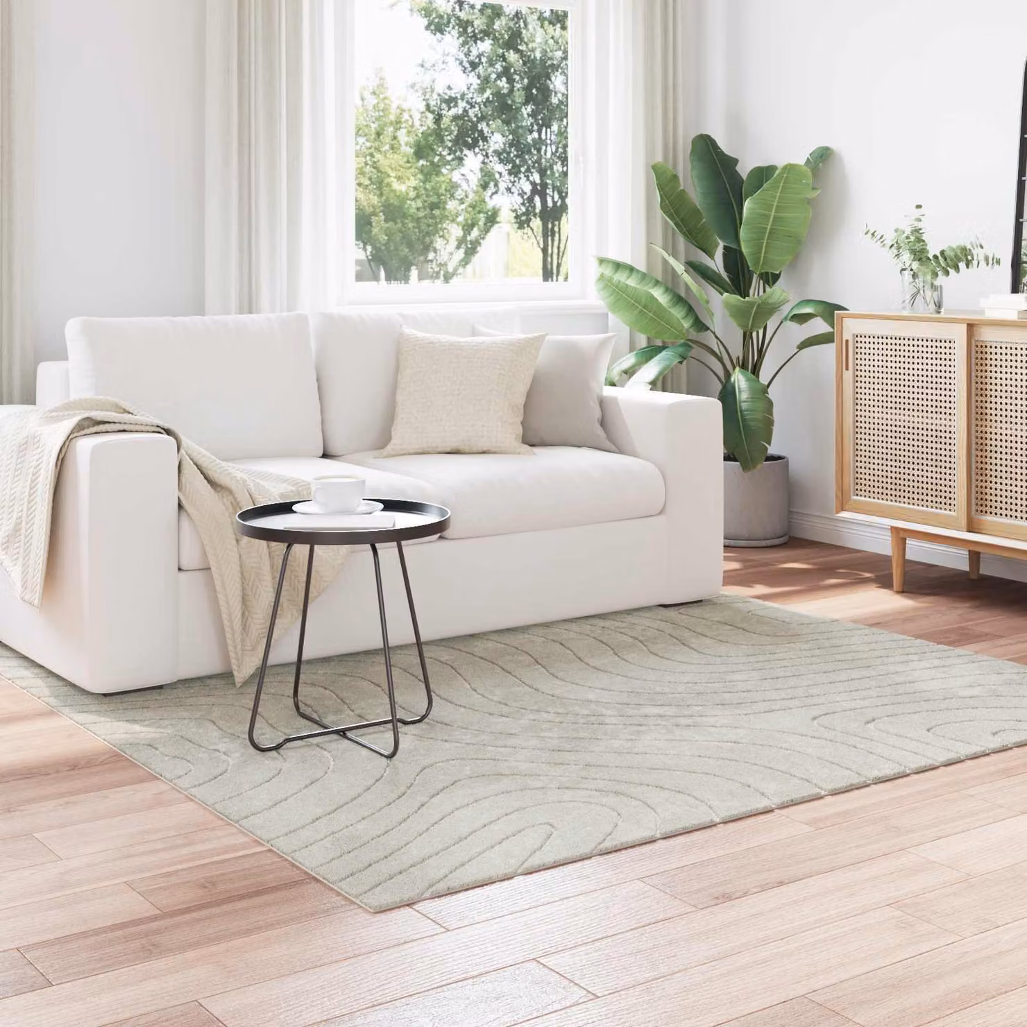 vidaXL Tappeto PALMERAS Verde per interno ed esterno, Lavabile e Antiscivolo, 200 x 200 cm