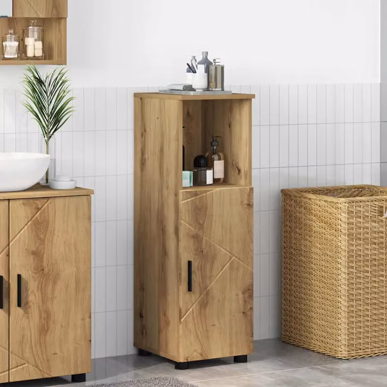 Mobile da bagno vidaXL in rovere con ante a battente e ripiani interni, L/P/H: 30 x 35 x 95 cm
