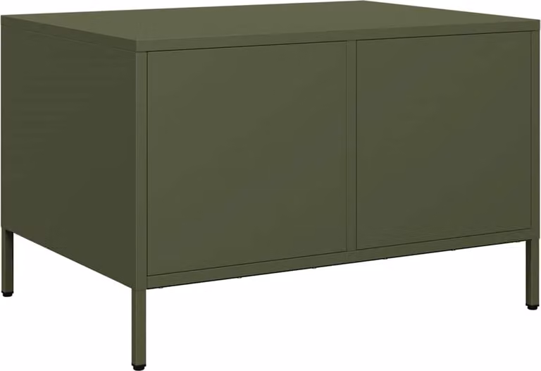 Tavolino Verde Oliva 68,5x50x43,5 cm Acciaio Laminato a Freddo