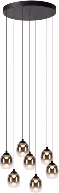 Lampadario Tamino Lucide glamour nero 7 luci LED 3000K