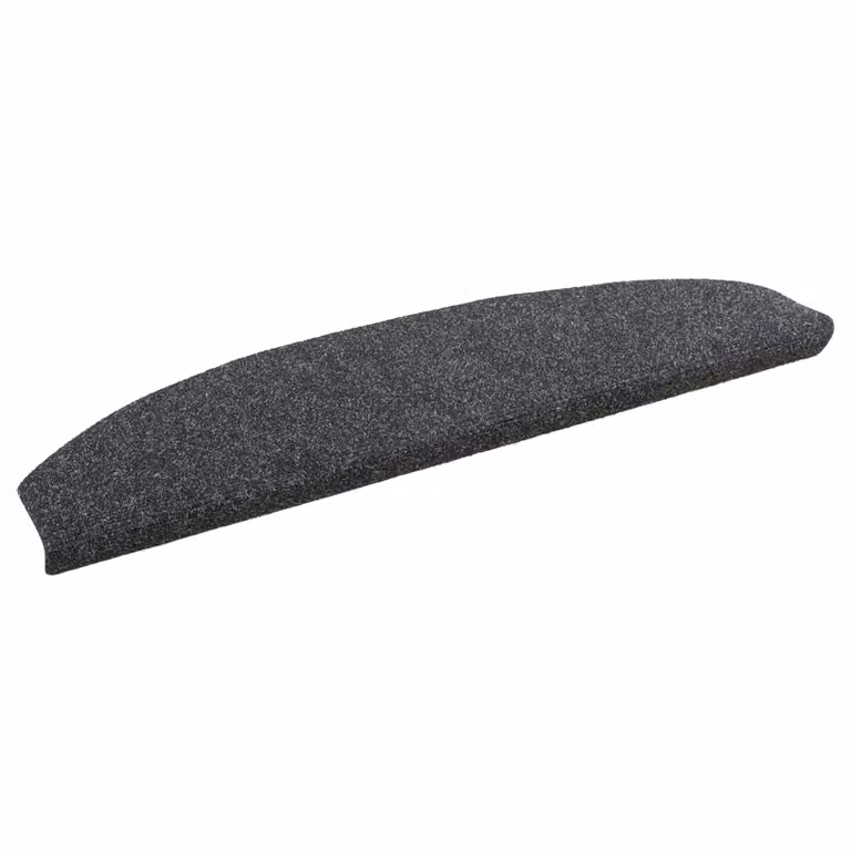 Set di 15 tappetini per scale autoadesivi vidaXL, antiscivolo e fonoassorbenti, in polipropilene grigio, L 80 x P 24,5 x H 3,5 cm