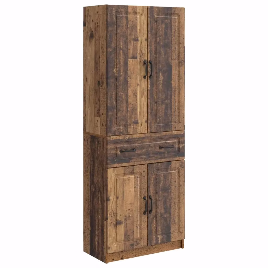 Set di 2 armadi vidaXL in legno color marrone con ante a battente e finitura opaca stile rustico – 2