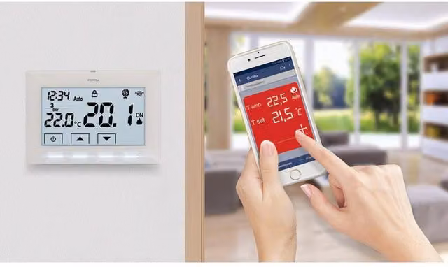 Termostato intelligente e connesso a parete WIFI PERRY 1TXCR029WIFI Bianco