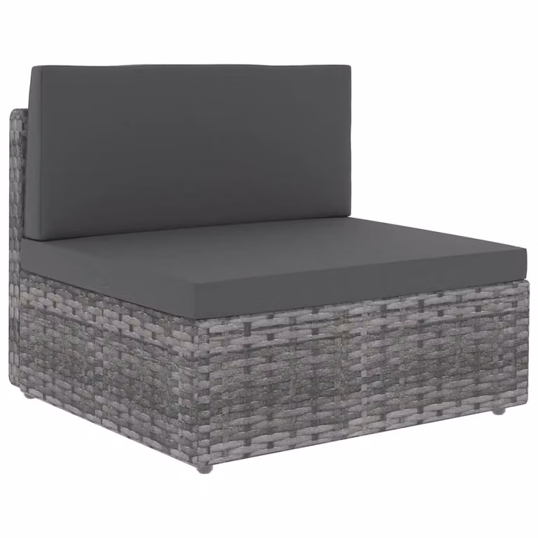vidaXL Set da salotto da giardino 5 pezzi con cuscini in polirattan grigio