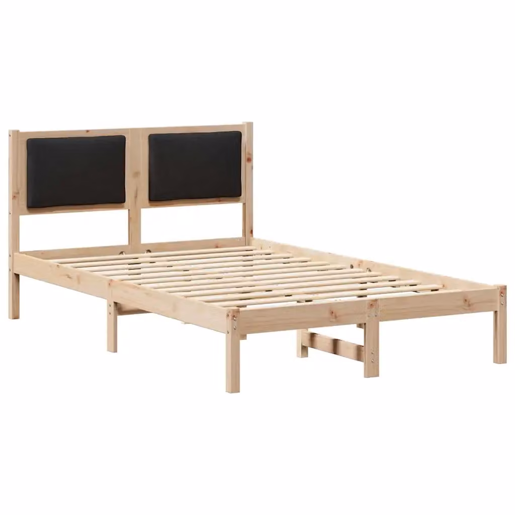 Struttura letto minimalista vidaXL in pino massello nero L/P/H: 200 x 120 x 85,5 cm – 2
