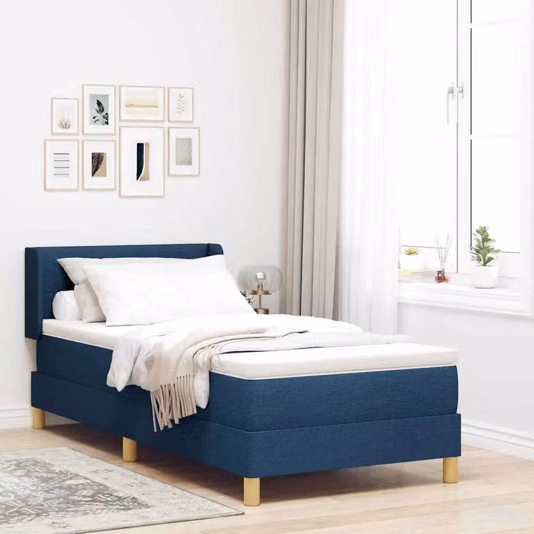 Letto a molle con testiera vidaXL Blu L: 80 cm, P: 200 cm