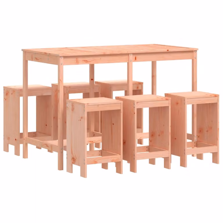 Set da Bar da Giardino 7 pz in Legno Massello di Douglas