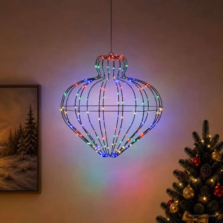 vidaXL Luce a punta di Natale 192 LED Multicolore Ø 45 x 40 cm
