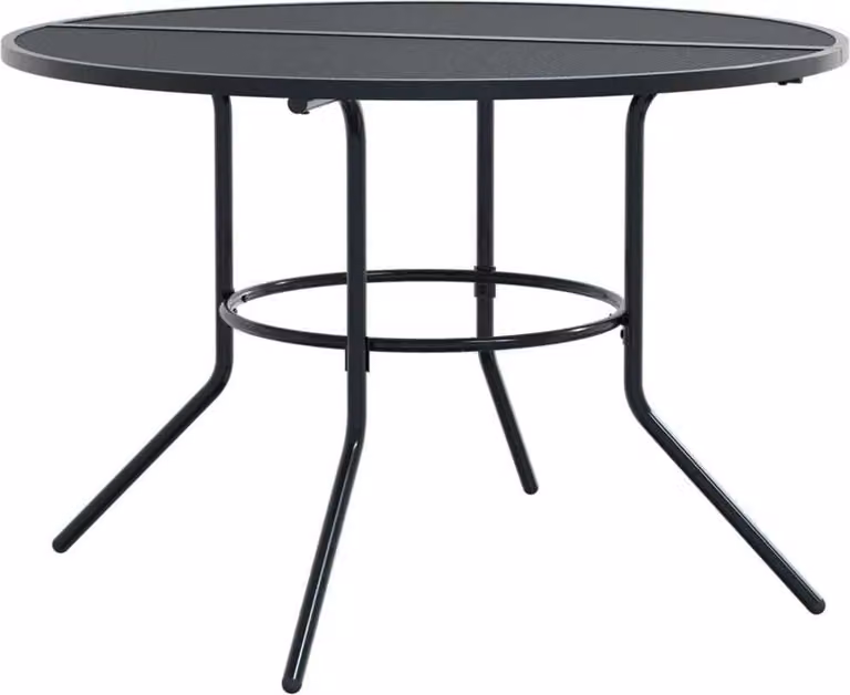Tavolo Patio Rotondo Antracite Ø110x72,5 cm Acciaio Verniciato