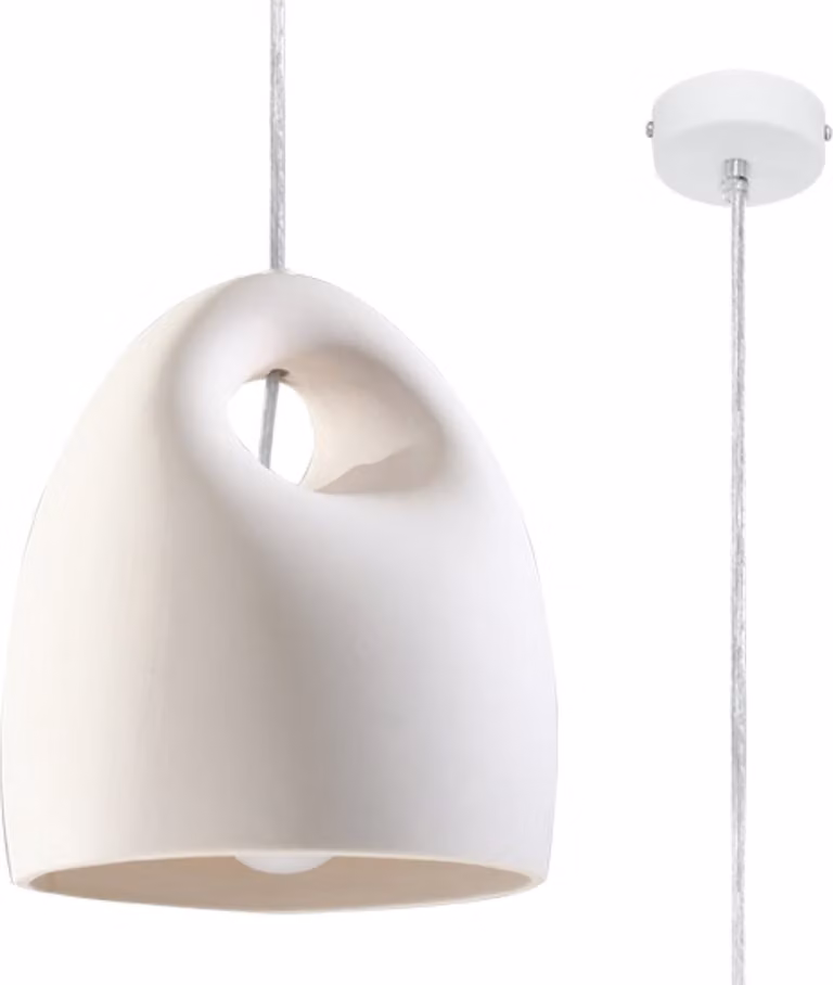 Lampada a sospensione MONTIS bianca 1xE27x60W in Vetroceramica / gesso, dimensioni: 120x20x20 cm, IP20, Pure Lume