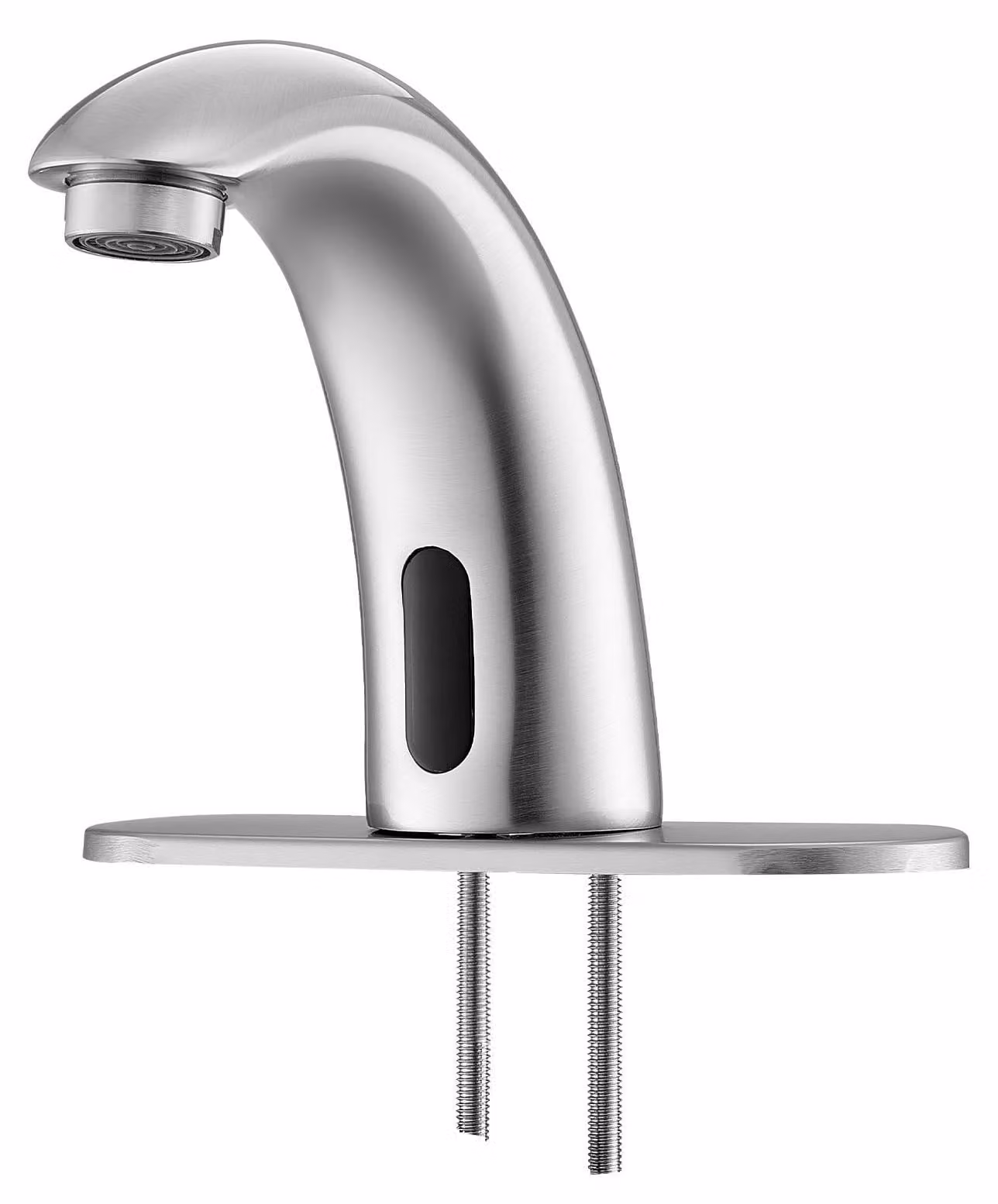 Rubinetto per lavabo senza contatto SucceBuy in nichel spazzolato, rubinetto automatico con comando a mani libere e temperatura dell'acqua calda e fredda regolabile, alimentato a batteria