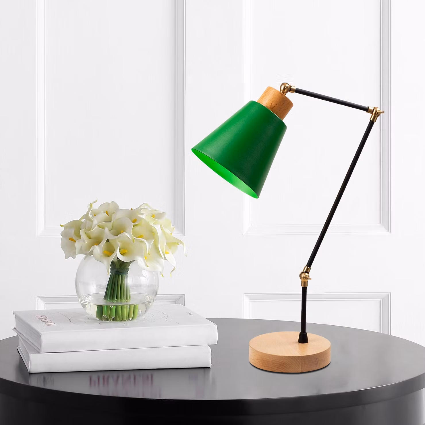 Opviq, Manavgat - N-594, lampada da tavolo, verde, metallo, 14 x 14 x 52 cm