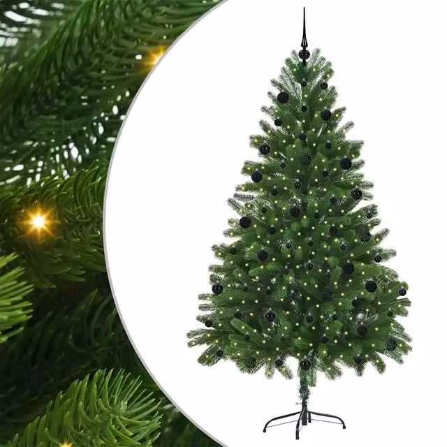 Albero di Natale con 300 LED con supporto-Luci decorative natalizie Verde 210 cm PE 693034