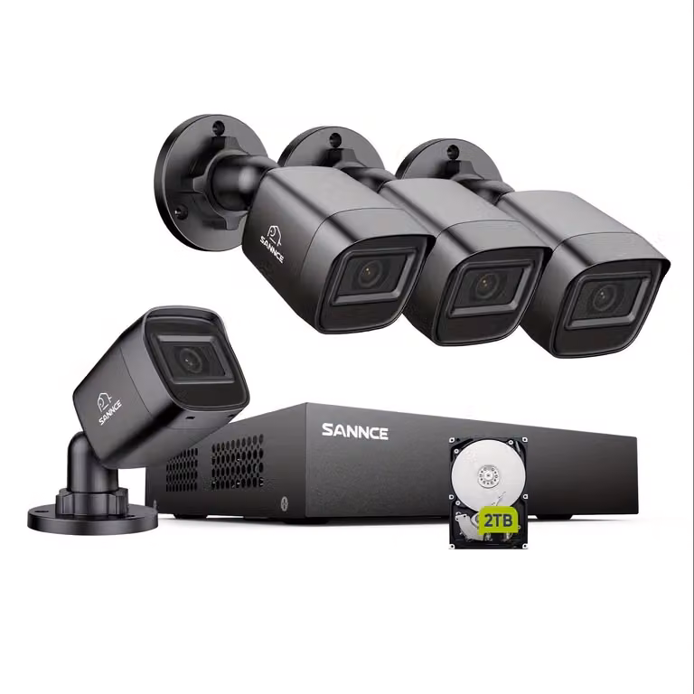 Telecamera di sicurezza - Videosorveglianza - Telecamera IP - Telecamera di sorveglianza - Telecamera esterna - Colore nero - Capacità di archiviazione: 2TB