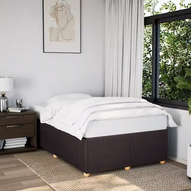 Giroletto vidaXL in tessuto marrone con doghe in legno L: 120 cm, P: 190 cm – 1