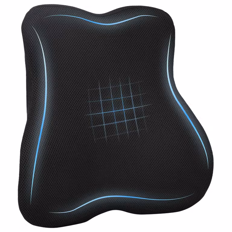 vidaXL Cuscino lombare in memory foam nero con rivestimento rimovibile L 40 cm x P 40 cm x H 11 cm