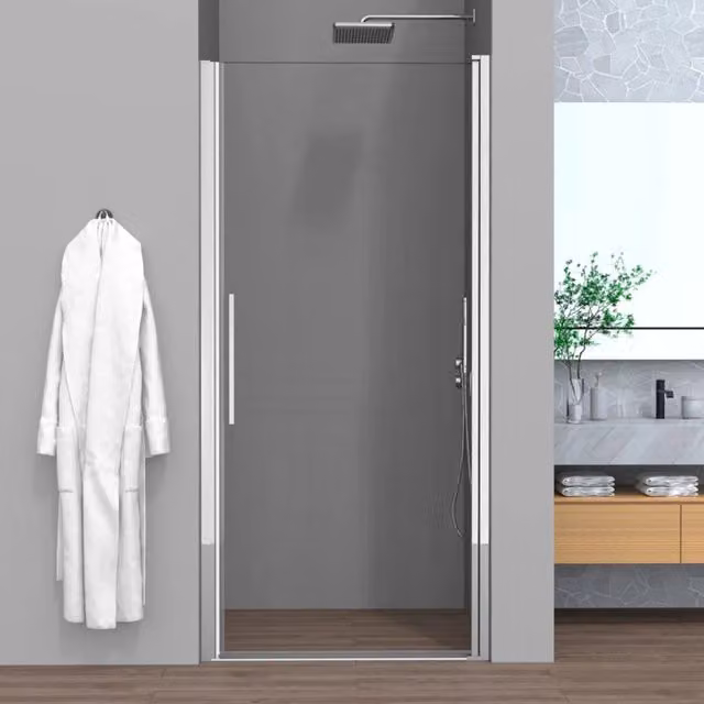 Porta doccia nicchia 70cm battente con profilo cromo Neos