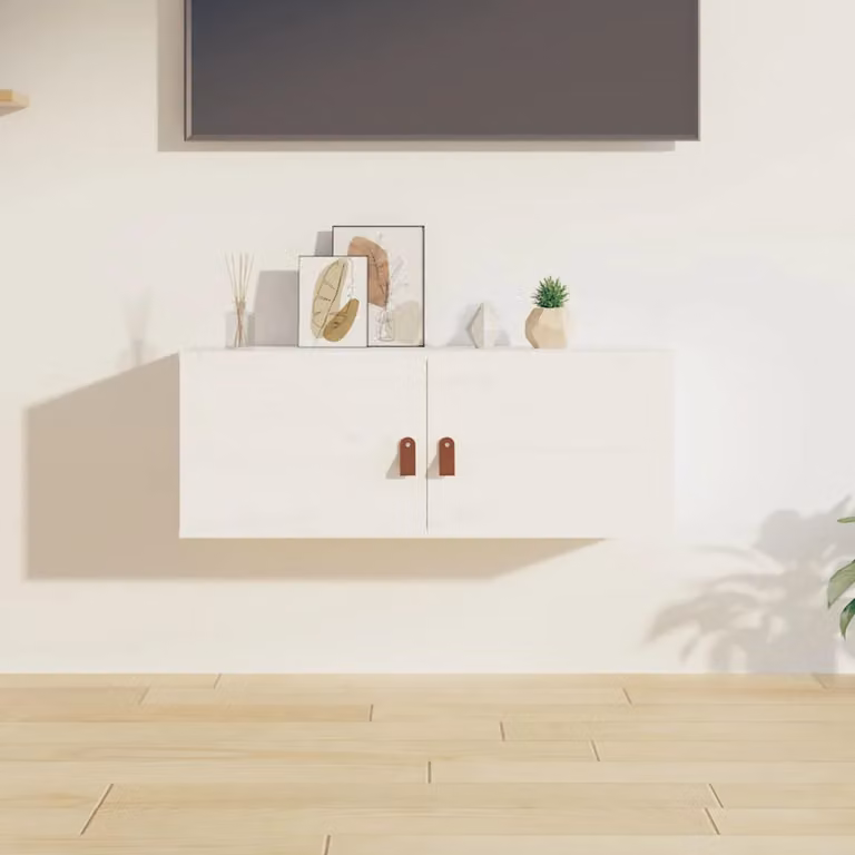 Pensile vidaXL in legno massello di pino bianco stile rustico L 80 cm x P 30 cm x H 30 cm