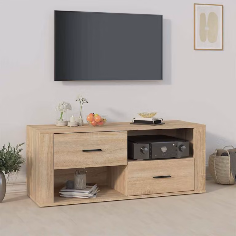 Mobile per TV vidaXL in legno multistrato color rovere sonoma marrone L 100 cm, P 35 cm, H 40 cm