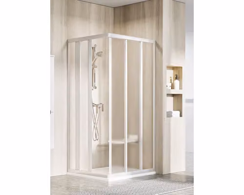 Un lato della cabina doccia RAVAK Supernova ASRV3-75 198 satin+Grape 15V30UR2ZG