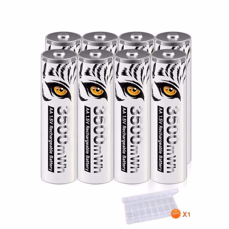 Batteria ricaricabile AA Li-Ion, capacità 3500mWh, ideale per i telecomandi, nera