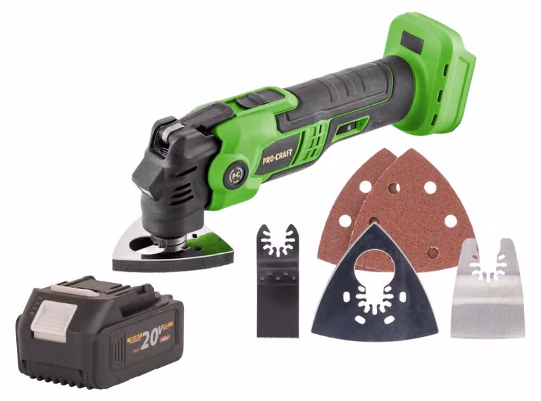 Utensile multifunzione a batteria Procraft PMT22bb 20 V Brushless + 1x batteria 4,0 Ah - senza caricabatteria