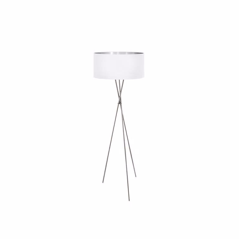 Lampada da terra Fondachelli nichel opaco, bianco, argento