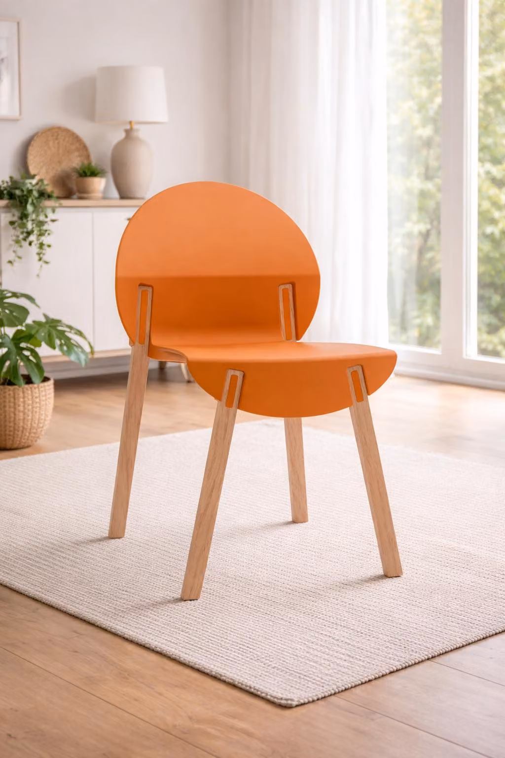 Exklusiver Oranger Sitzstuhl Edle Wohnzimmer Stühle Luxuriöser Stuhl