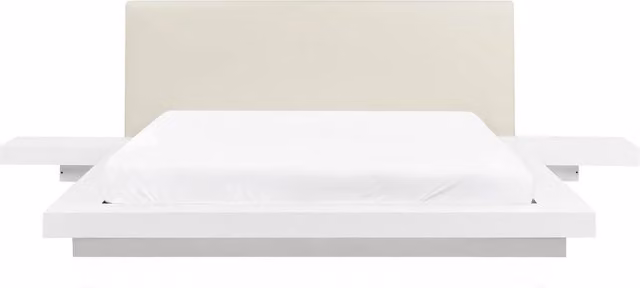 Letto moderno Beliani in legno bianco per camera da letto L: 160 cm, P: 200 cm, H: 350 cm