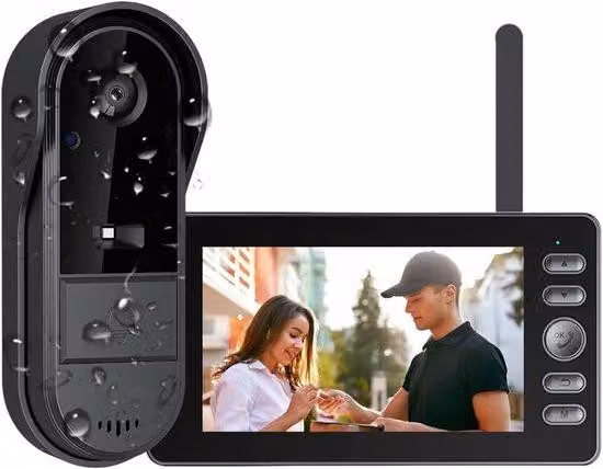Telecamera di videosorveglianza - con schermo da 4,3 pollici - Citofono video wireless per interni - Visione notturna - Funzione audio doppio canale