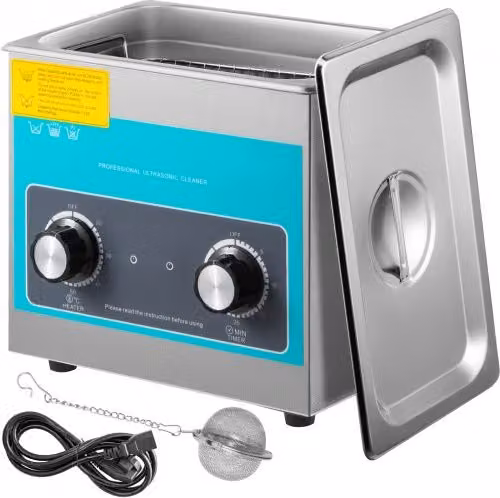 Pulitore a Ultrasuoni Professionale VEVOR in Acciaio Inox con Display Digitale e Funzione Riscaldamento, Capacità 3L, Argento