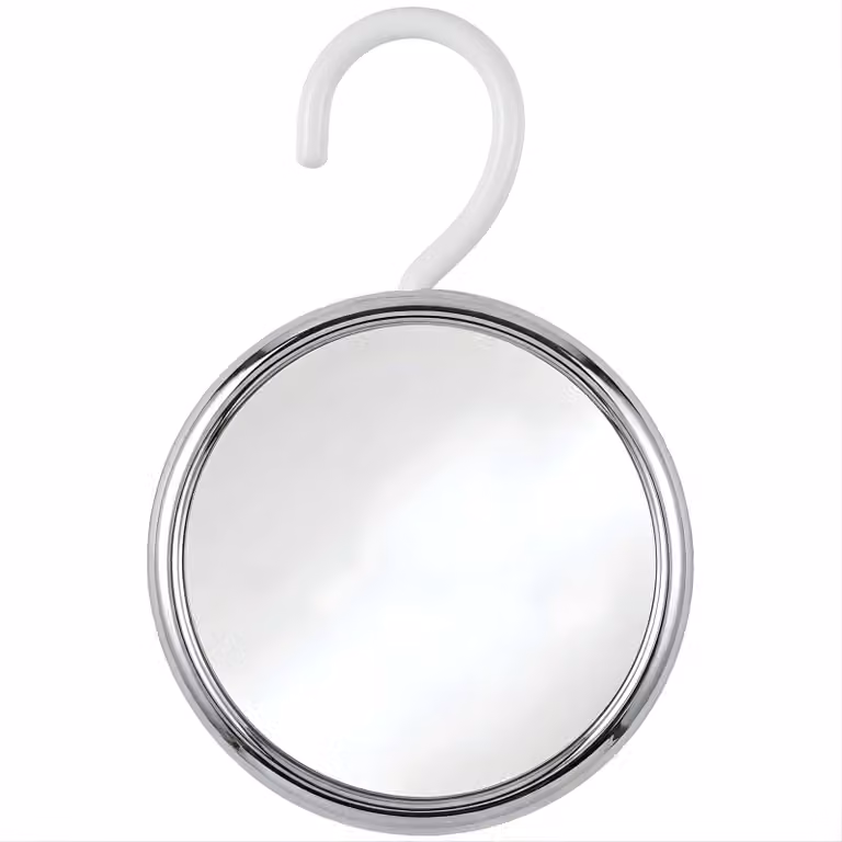 Specchio da barba doccia - Con gancio - Antiappannamento - 17 cm - Cromo