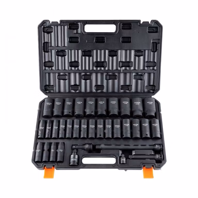 Set di avvitatori a impulsi - a 6 punte - da 1/2 pollice - 34 pezzi - set di utensili a cricchetto per bit.