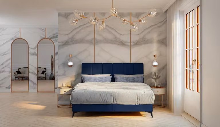 Modernes Bett Schlafzimmer Designer Doppelbett Boxspringbett Polsterbett