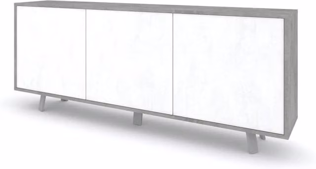 Buffet 3 ante VELBRUK cemento/bianco pietra
