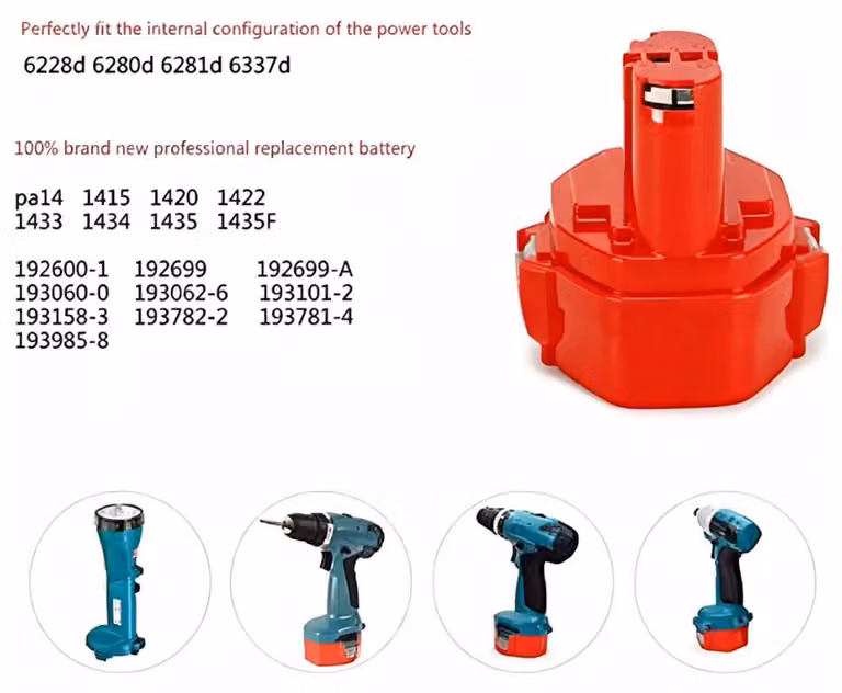Accupack 2 pezzi, 12800 mAh, 14,4 Volt, NiMH, per avvitatori a batteria