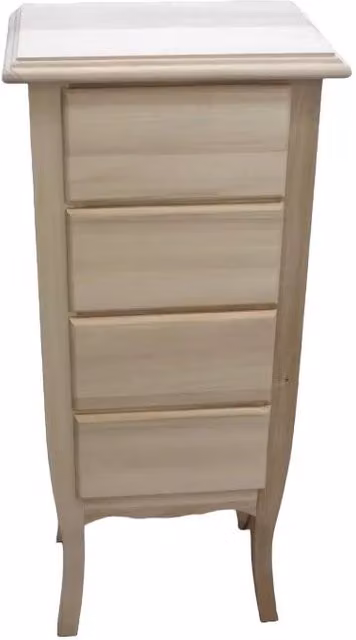 Cassettiera classica con 4 cassetti in legno grezzo Mobili 2G L/P/H: 38 x 25 x 86 cm – 3