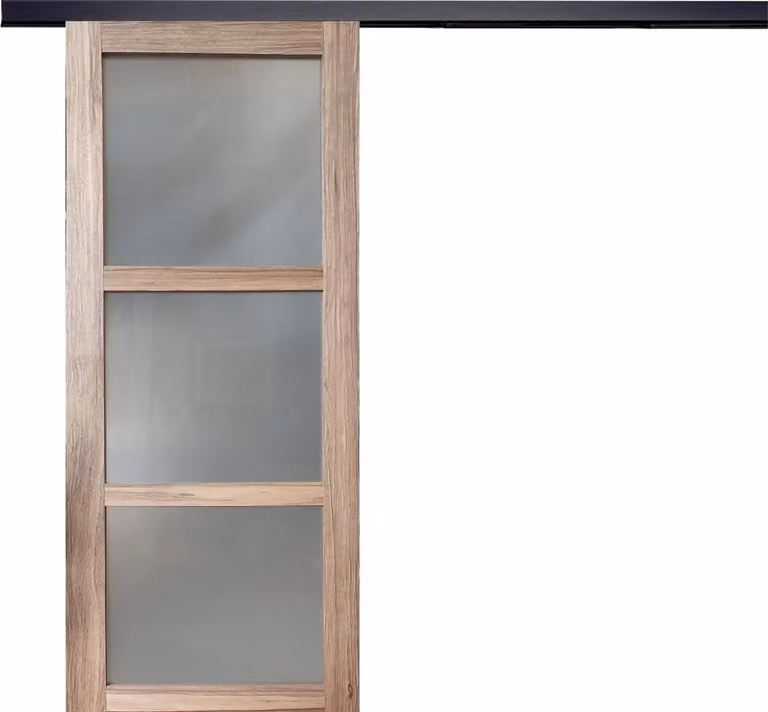 Porta scorrevole Frake con vetro H204 x L83 cm, binario bandeau nero Gd Menuiseries