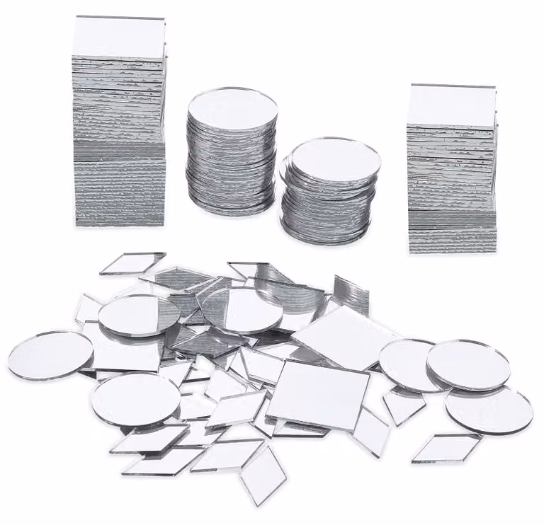 120 specchietti decorativi, 3 forme, 2,5 cm, vetro, ideali per il mosaico fai-da-te