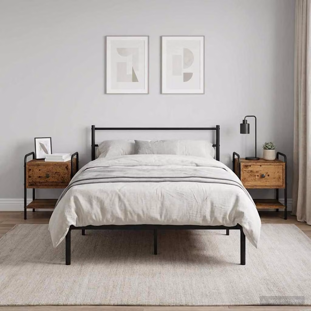 Set di 2 Armadi da Notte vidaXL in Legno Antico Marrone L 35 cm x P 36,5 cm x H 47 cm