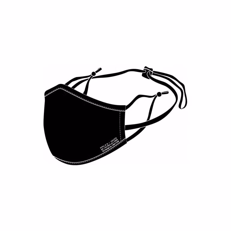10 pezzi Maschera FFP2 nano con filtro in ePTFE, lavabile, cinturino regolabile e passanti per le orecchie, ideale come maschera da casco