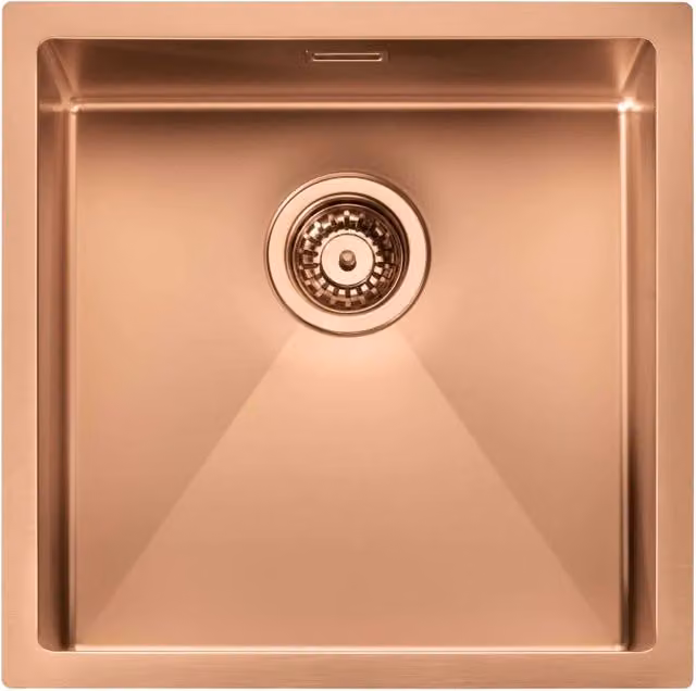 Lavello IRIDE MATT F3" 1 vasca ACCIAIO INOX Finitura: COPPER BRONZE OPACO, incasso: slim, sottotop e filotop, 45X45 prof. 19 012352.L29.X0.00.2022