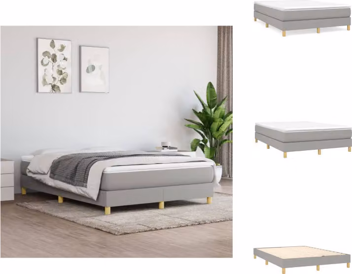 vidaXL Letto a molle insacchettate grigio chiaro 140x190 cm in tessuto - Letti & strutture letto