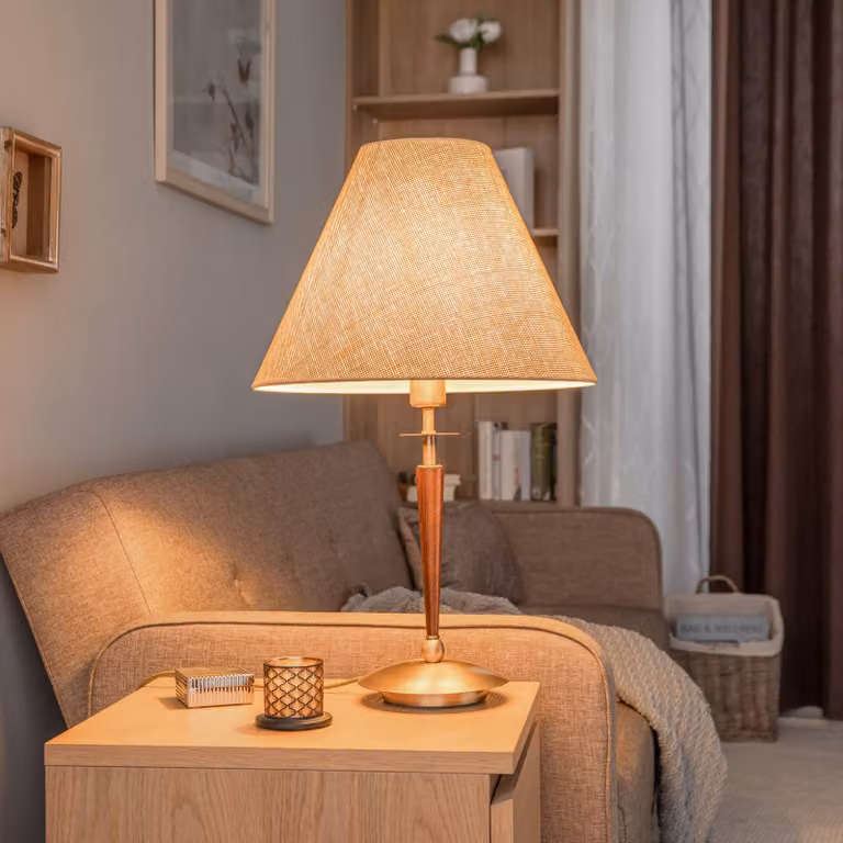 Lampada da tavolo HML-9009-1EB Avonni, Bronzo / Ottone antico, Soggiorno / Sala da pranzo, Metallo, Lampada da tavolo