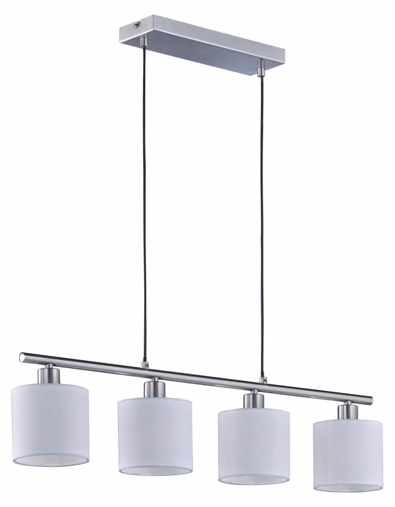 Lampadario TOMMY bianco-argento 4xE14x28W in tessuto, dimensioni: 150x75x12 cm, IP20, RL