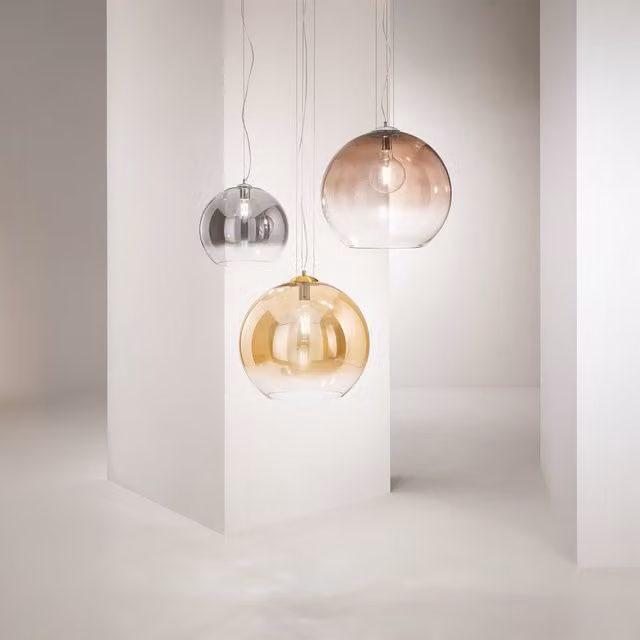 Lampada a sospensione Perenz Planet in vetro multicolore con altezza regolabile e attacco E27